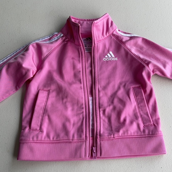Like New Adidas Pink zip up jacket 9 months - Picture 6 of 7